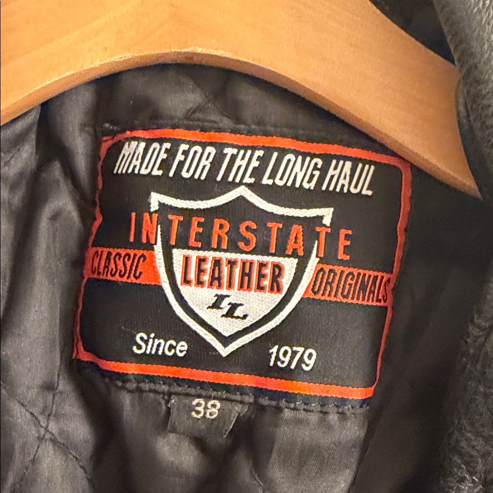 Interstate Leather Black Leather Motorcycle Jacket Size 38 - Picture 3 of 9